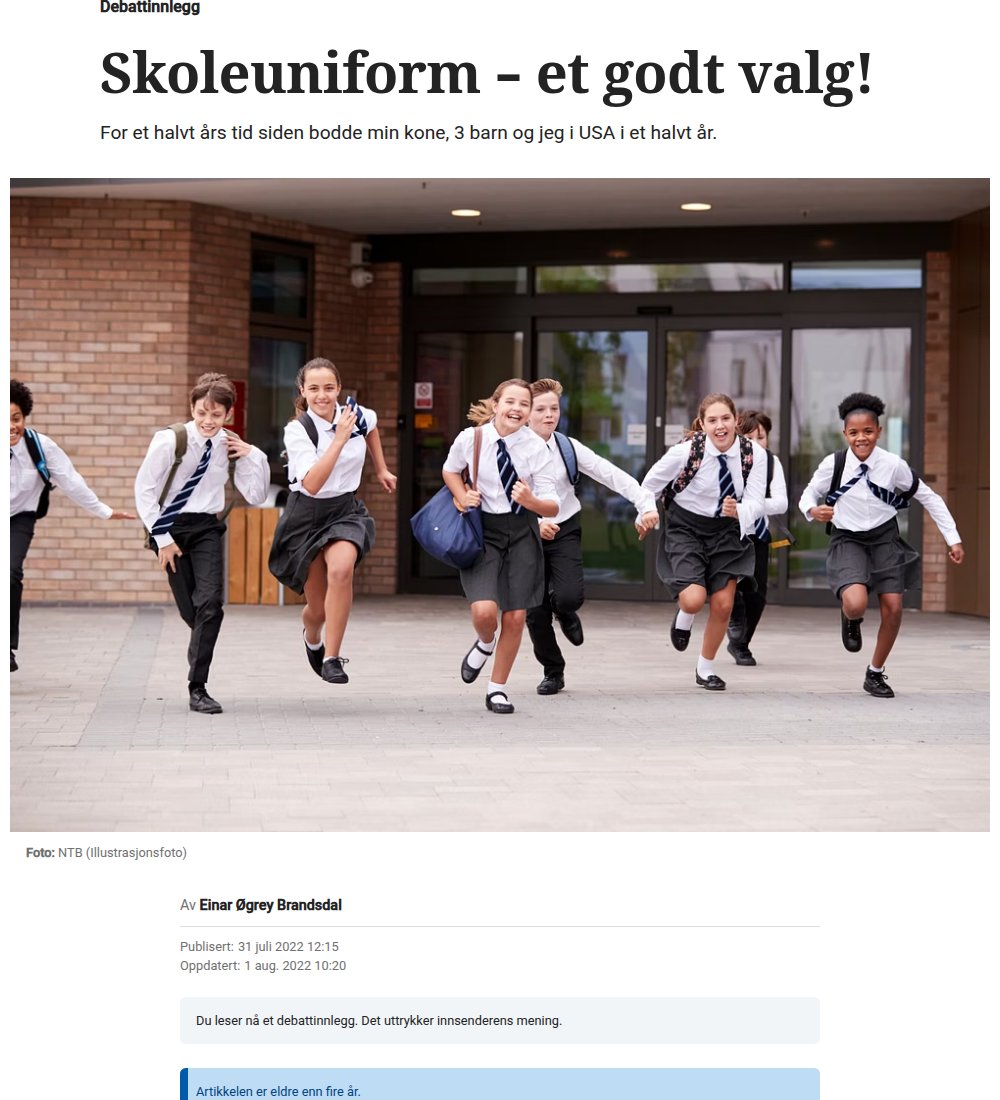 Faksimile av innlegget i Fædrelandsvennen