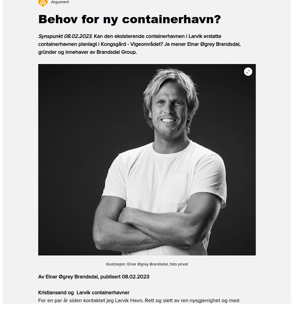 Faksimile av innlegget i Argument Agder