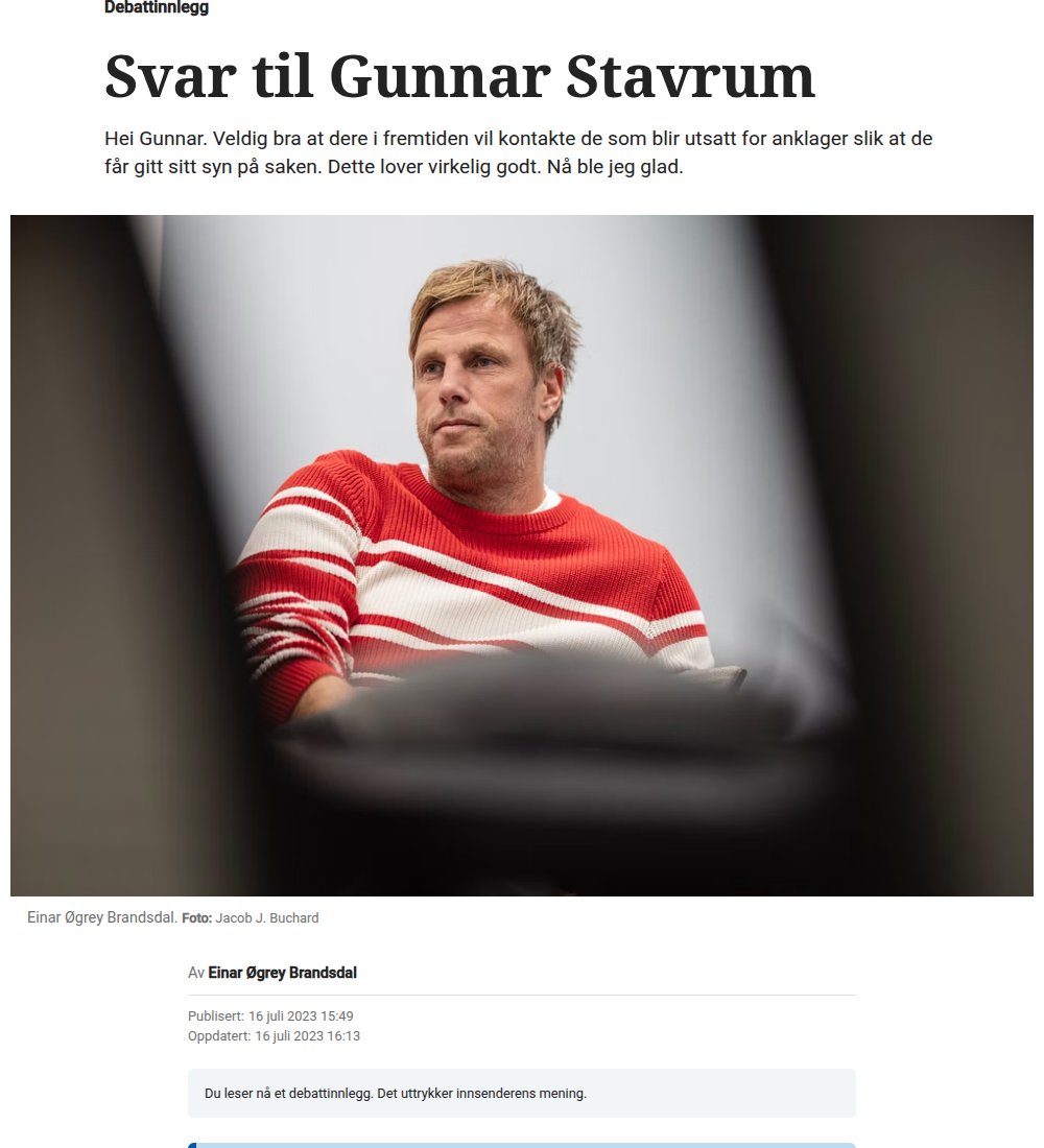 Faksimile av innlegget i Fædrelandsvennen