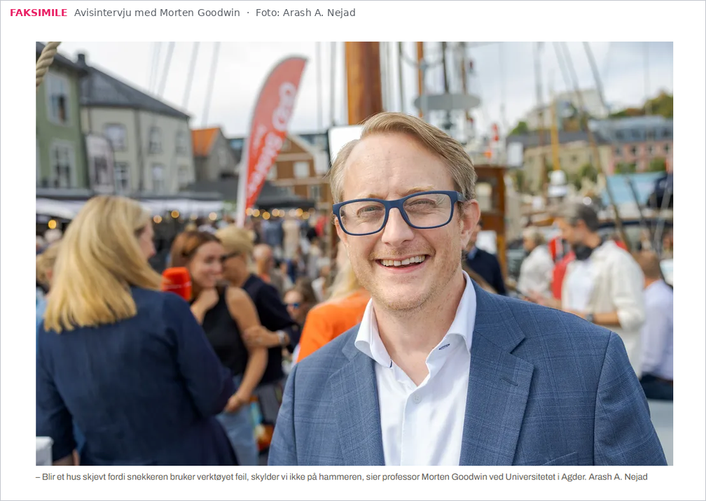 Faksimile av avisintervju med Morten Goodwin