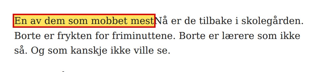 Mellomtittelen i samme sak. Den bygger på sitatet mitt, men uten «Jeg har fått høre at».