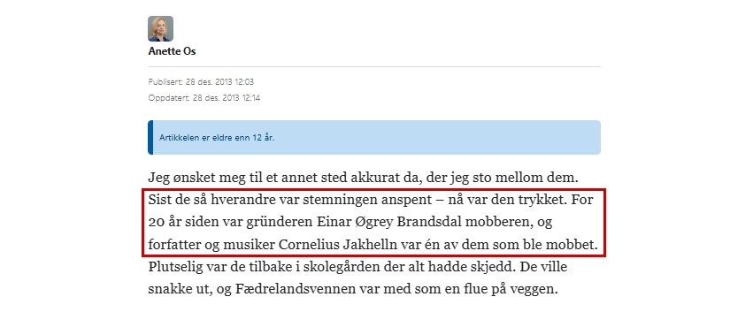 Fra teksten i samme sak: «mobberen», i bestemt form entall.