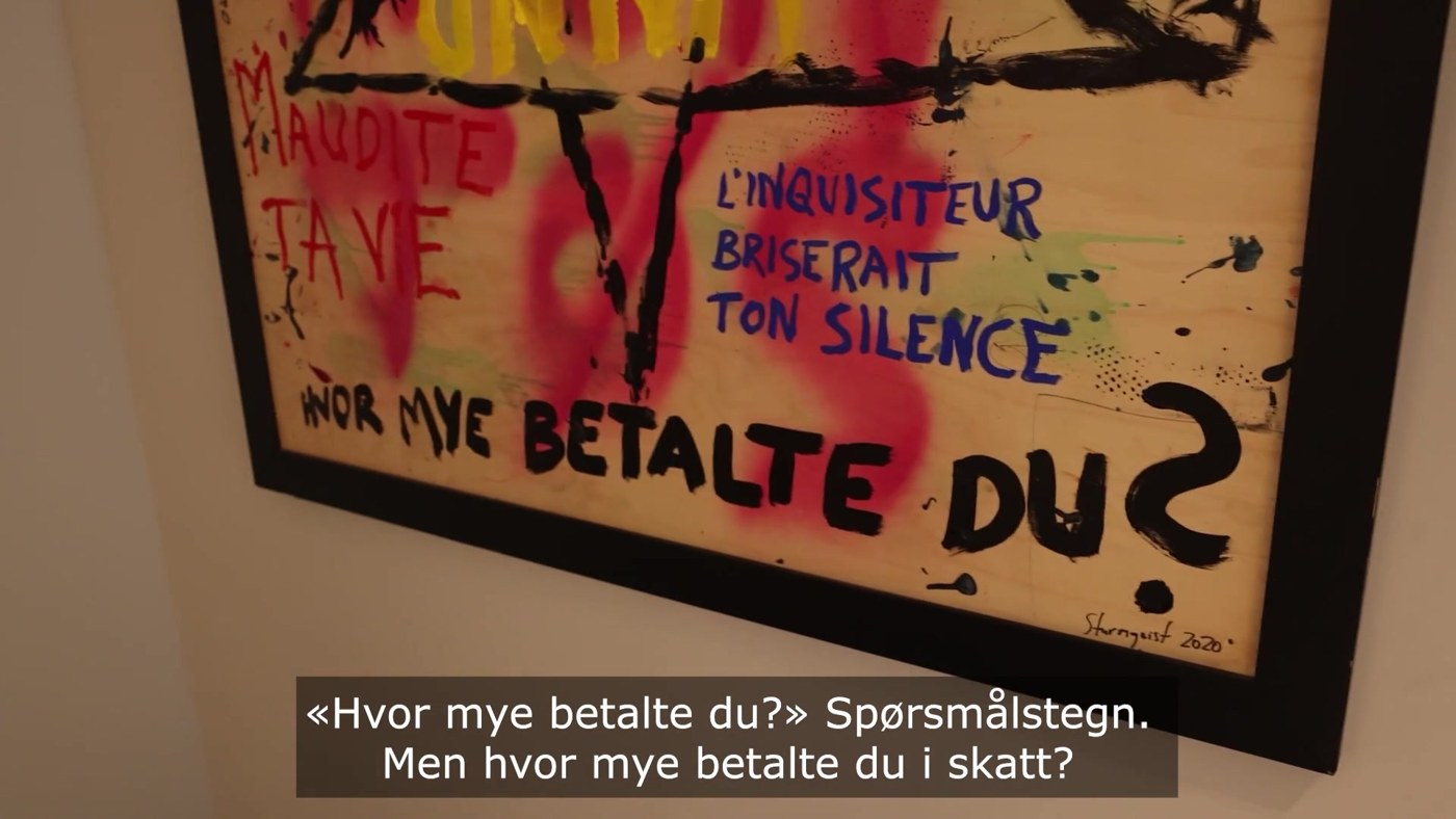 Nærbilde fra samme reportasje, signert «Sturmgeist 2020».