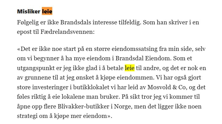 Faksimile fra Fædrelandsvennen 2. mars 2020, «Mosvold selger Postgården til Brandsdal».