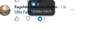 Ulrikke Falch liker kommentaren der Hagen tagget henne