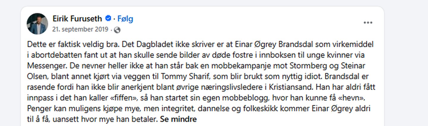 Eirik Furuseth deler Dagbladets sak om boikotten 21. september 2019